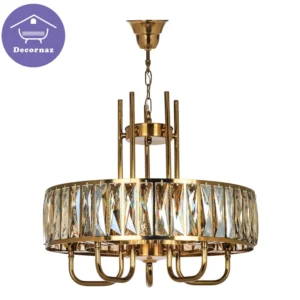 لوستر 10 شعله دایره ای کریستالی