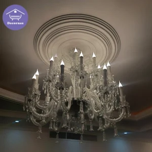 لوستر باکارات چند شاخه مجلل رنگ نقره ای