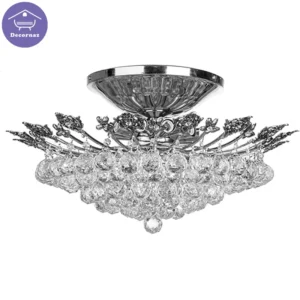 لوستر سقفی کریستالی ۱۲ شعله کروم