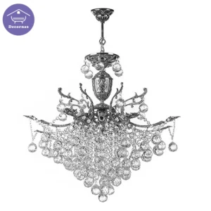 لوستر ۱۲ شعله کریستالی کروم