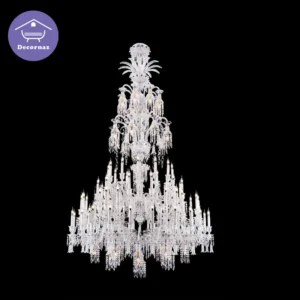 لوستر باکارات چند طبقه با آویز های لوکس برای تالار