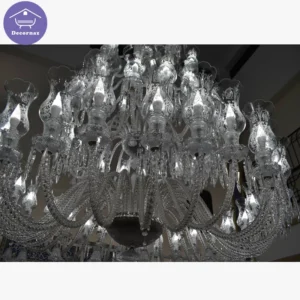 لوستر کریستالی طبقاتی نقره ای حبابدار