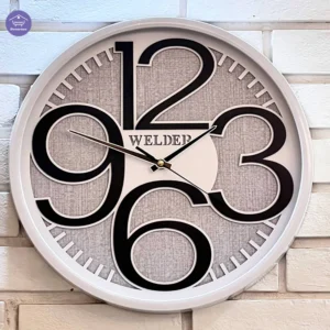 ساعت دیواری شیک WELDER سفید طوسی
