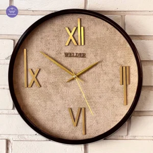 ساعت دیواری بژ‑قهوه‌ای ولدر  مدل کلاسیک رومی شیک