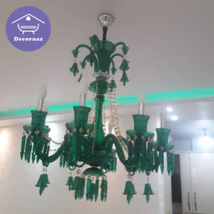 لوستر باکارات چند شعله زنیت سبز لوکس