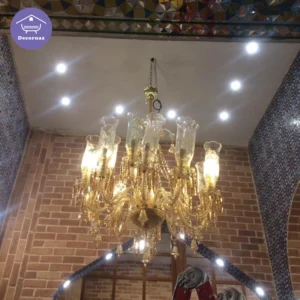 لوستر باکارات ده شعله زنیت کریستالی حبابدار