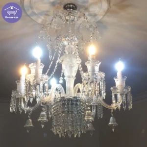 لوستر شش شعله باکارات تمام کریستالی زنیت پر آویز