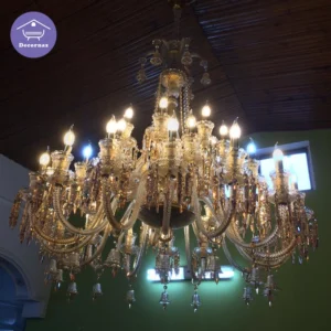 لوستر طلایی کلاسیک چند طبقه بزرگ