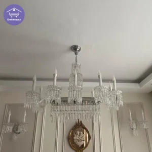 لوستر خطی ده شعله باکارت کریستالی زنیت سنتی