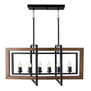 لوستر آویز مدرن مستطیلی شش شعله